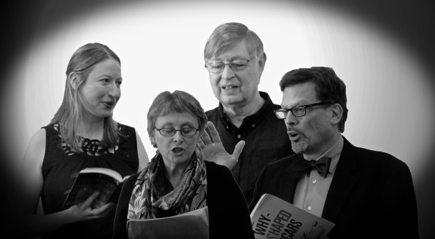 Poets Clara Blackwell, Lynn Tait, Allan Briesmaster and John Wing Jr. during Sarnia's 2014 National Poetry Month Celebrations!