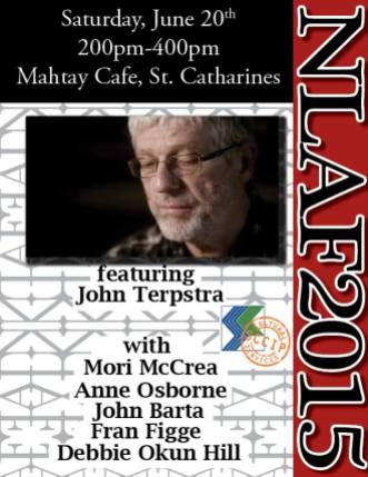 The official poster for just one of several events during the 2015 Niagara Literary Arts Festival, Canada.