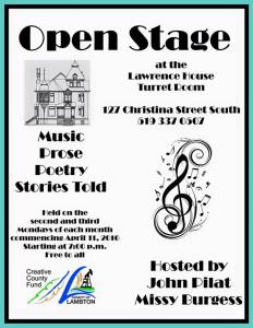 Open Stage poster Lawrence House 2016